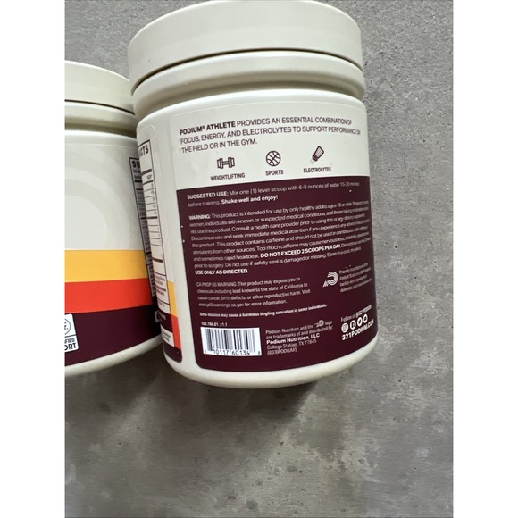 2 Jars Podium Athlete Pre Workout Exp 01/27 Sour Watermelon 50 Servings Total - Picture 3 of 3
